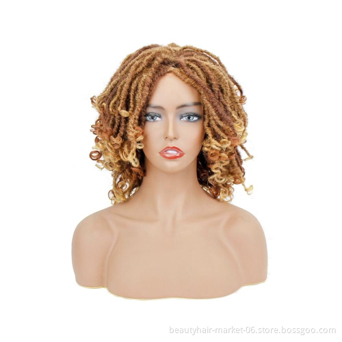 Free Sample African Style Crochet Hair Wig Dreadlocks Faux Locs Braided Wig with Synthetic Hair for Black Women